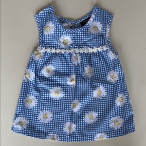 100% Cotton Blue Gingham & Daisy Top
